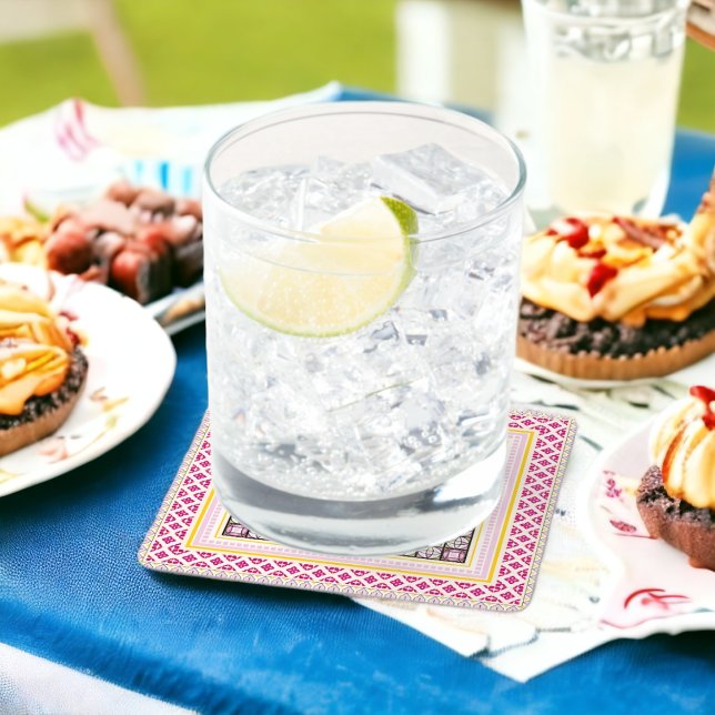 Porta-copo De Papel Quadrado Arte tradicional (Criador carregado)