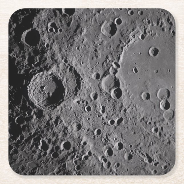 Porta-copo De Papel Quadrado Artemis II Lunar Craters (Frente)