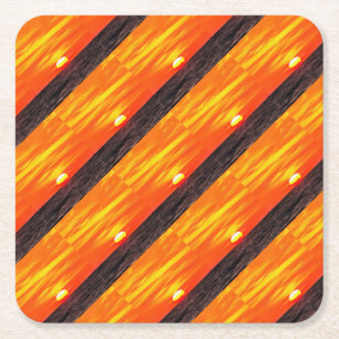 Porta-copo De Papel Quadrado Artístico Laranja Egeu Sunset Akyaka