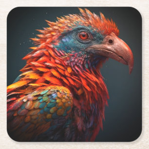 Porta-copo De Papel Quadrado Artsy Bird