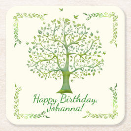 Porta-copo De Papel Quadrado Árvore da Vida