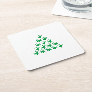 Porta-copo De Papel Quadrado Árvore das Estrelas de Neve Verde de Natal, fundo