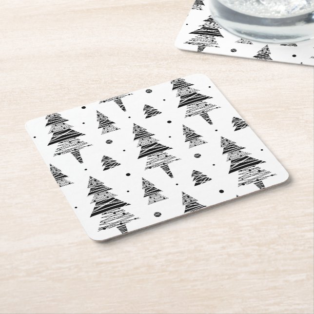 Porta-copo De Papel Quadrado árvore de Natal (Inclinado)