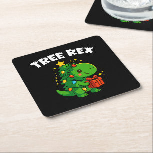 Porta-copo De Papel Quadrado Árvore de Natal Dinossauro T-Rex Fofa Festa de Nat