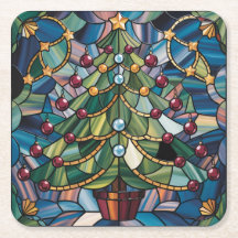 Árvore de Natal em Vidro Colorido Estilo Tiffany