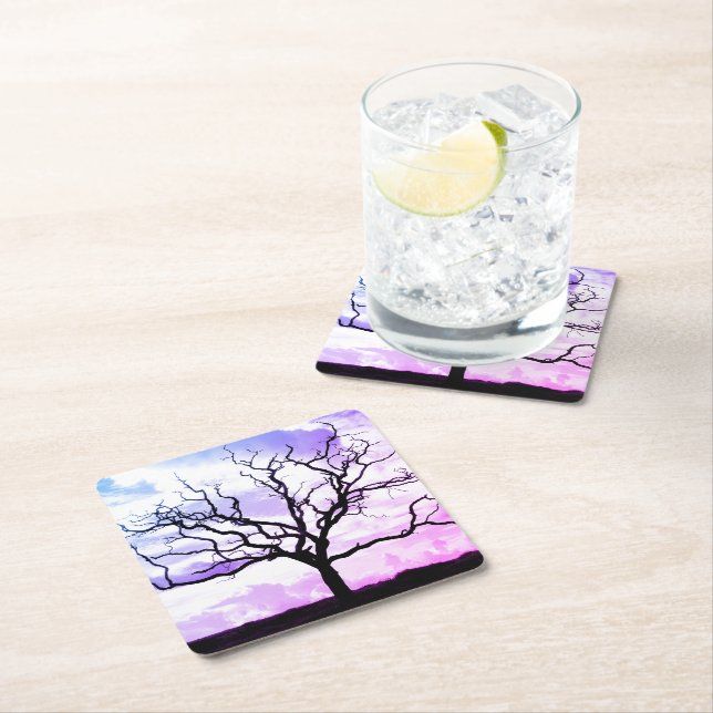 Porta-copo De Papel Quadrado Árvore sem folheto (Insitu)