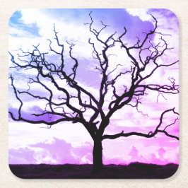 Porta-copo De Papel Quadrado Árvore sem folheto