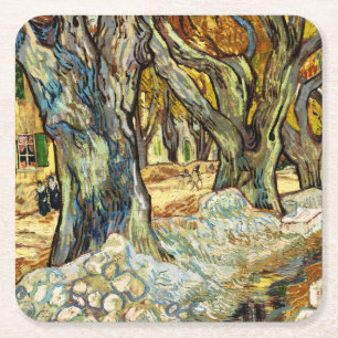 Porta-copo De Papel Quadrado Árvores De Grandes Aviões De Vincent Van Gogh