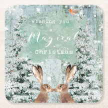 Árvores do inverno das lebres do feriado do Feliz