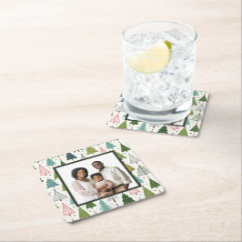 Porta-copo De Papel Quadrado Árvores Retroativas