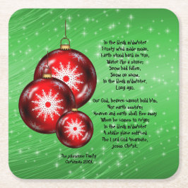 Porta-copo De Papel Quadrado As Letras De Carol De Natal No Meio Do Bleak