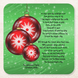 Porta-copo De Papel Quadrado As Letras De Natal Da Carol - Chegaram À Meia-Noit