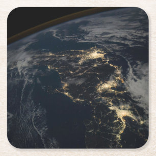 Porta-copo De Papel Quadrado As Luzes Da Cidade Do Japão À Noite.