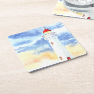 Porta-copo De Papel Quadrado As Montanhas Farol Náutico