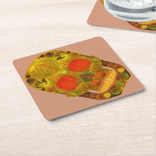Porta-copo De Papel Quadrado Aspen Folha Crânio 12 (Inclinado)