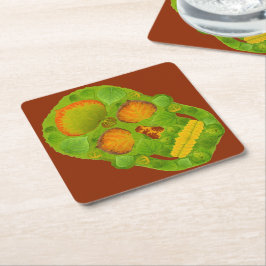 Porta-copo De Papel Quadrado Aspen Folha Skull 10