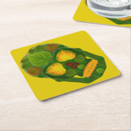 Porta-copo De Papel Quadrado Aspen Leaf Skull 9