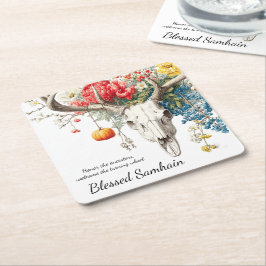 Porta-copo De Papel Quadrado Assentos Místicos | Samhain Witchy Design