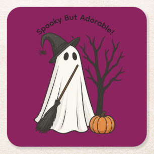 Porta-copo De Papel Quadrado Assustador Mas Adorável   Cute Ghost Halloween Coa