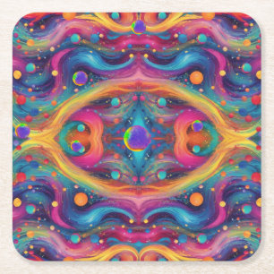 Porta-copo De Papel Quadrado Astrologia planeta espaço galáxia universo