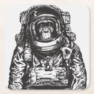 Porta-copo De Papel Quadrado Astronauta do macaco