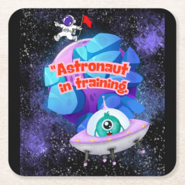 Porta-copo De Papel Quadrado astronauta em formação