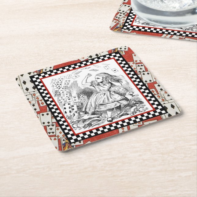 Porta-copo De Papel Quadrado Ataque dos cartões 1 (Inclinado)