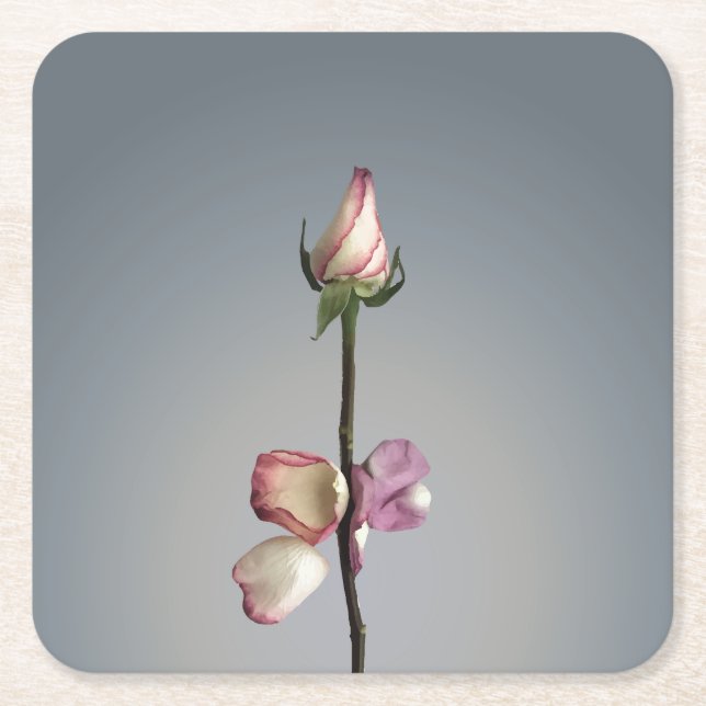 Porta-copo De Papel Quadrado Até a última pétala... (Frente)