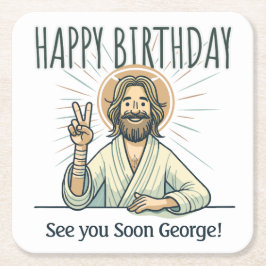 Porta-copo De Papel Quadrado "Até logo", presente de aniversário, 55