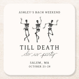 Porta-copo De Papel Quadrado Até que a Morte nos Separe Fim de Semana de Desped