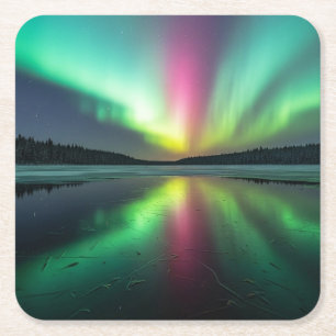 Porta-copo De Papel Quadrado Aurora Boreal