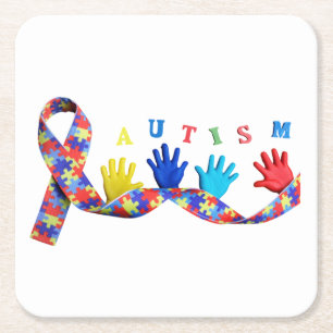 Porta-copo De Papel Quadrado Autism