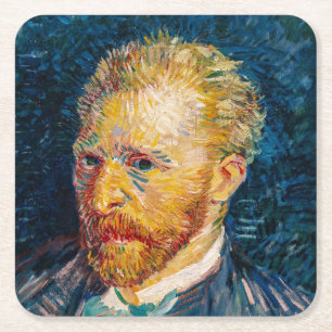 Porta-copo De Papel Quadrado Autorretrato de Vincent Van Gogh