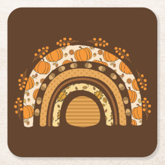 Porta-copo De Papel Quadrado Autumn/Fall Rainbow