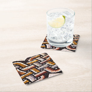 Porta-copo De Papel Quadrado Autumn Roman Mosaic