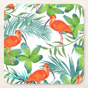 Porta-copo De Papel Quadrado Aves aquáticas: padrão de colheita sem costura.