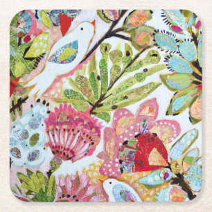 Porta-copo De Papel Quadrado Aves de papel II
