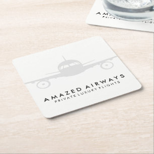 Porta-copo De Papel Quadrado Avião   Voos