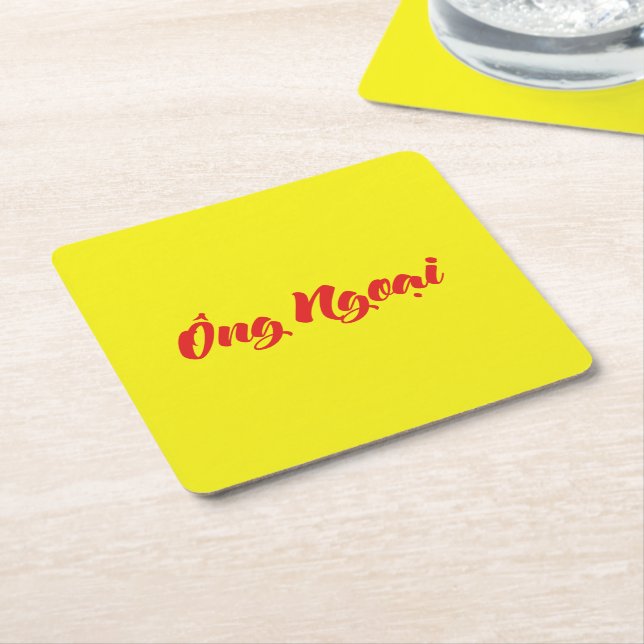 Porta-copo De Papel Quadrado Avô Materno Vietnamita - Ông Ngoại (Inclinado)