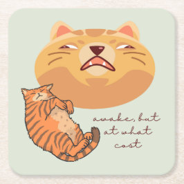 Porta-copo De Papel Quadrado Awake Orange Cat