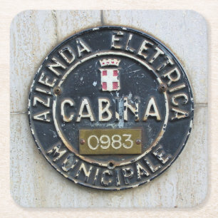 Porta-copo De Papel Quadrado Azienda Electrica Municipale Cabina-Milano, Itália