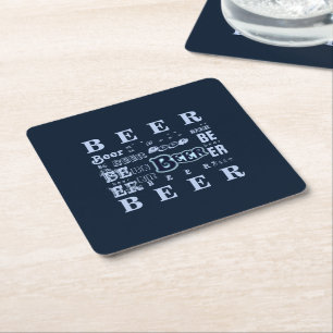 Porta-copo De Papel Quadrado Azul de Lite da cerveja em azul escuro
