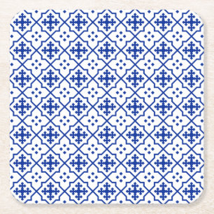 Porta-copo De Papel Quadrado Azul marroquino