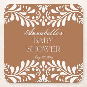 Porta-copo De Papel Quadrado Azulejo Clay Talavera Chá de fraldas Fiesta Espanh