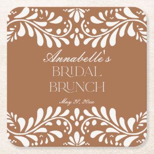 Porta-copo De Papel Quadrado Azulejo Clay Talavera Espanhola Brunch de Noivado 