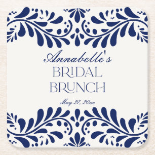 Porta-copo De Papel Quadrado Azulejo de Talavera Espanhol Fiesta Bridal Brunch