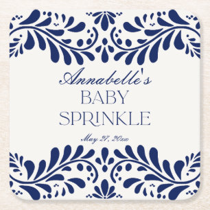 Porta-copo De Papel Quadrado Azulejo Talavera Espanhol Fiesta Baby Sprinkle