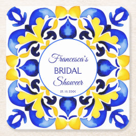 Porta-copo De Papel Quadrado Azulejos azulejo Talavera favores do chá de panela