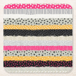 Porta-copo De Papel Quadrado Azulejos de patch: Design sem costura versátil.