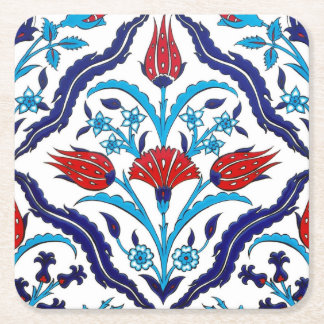 Porta-copo De Papel Quadrado Azulejos Iznik